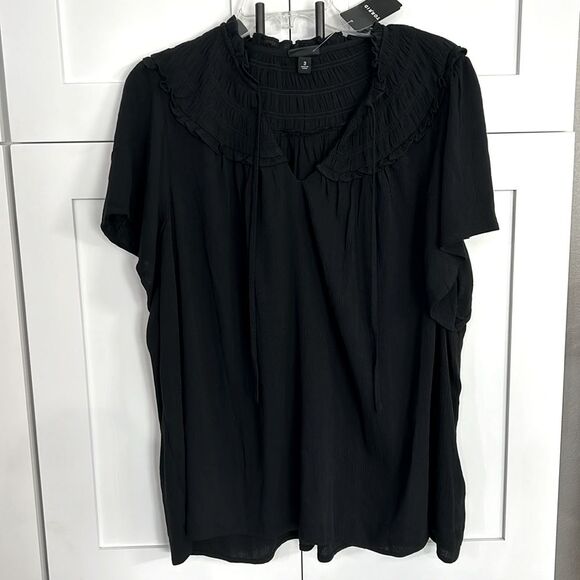 Torrid Black Ruffle Top - 3X - NWT - Picture 4 of 7